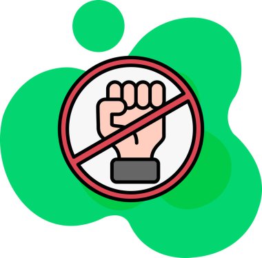 - Hayır. Dur işareti simgesi, vektör illüstrasyonu. Dur işareti yok.