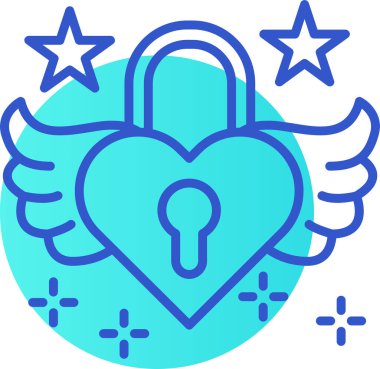 Aşk kalp aşk ikonu ana hatlarıyla doldurulmuş