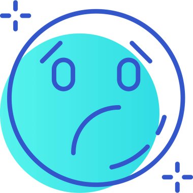 Üzgün emoji. Web simgesi basit illüstrasyon