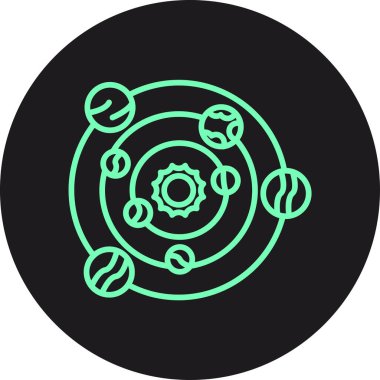 güzel atom vektör çizgisi simgesi