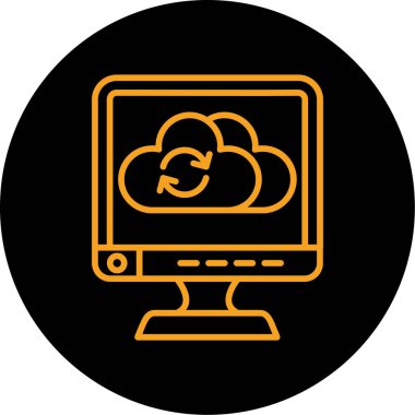 Bulut Hesaplama. Web simgesi basit illüstrasyon