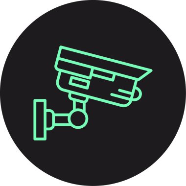 Güvenlik kamerası simgesi, vektör illüstrasyonu