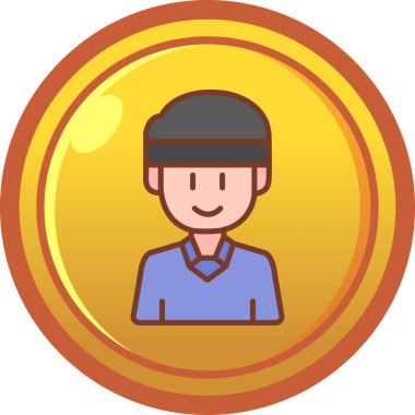 avatar vektör düz simgesi