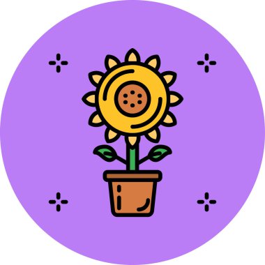 Çiçek simgesinin vektör illüstrasyonu