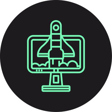 Vektör roket ico, vektör illüstrasyonu