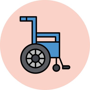 Tekerlekli sandalye ikonu. Basit resimleme