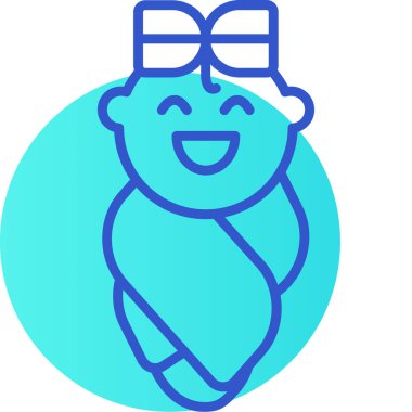 Şapka simgesi olan bebek, vektör illüstrasyonu