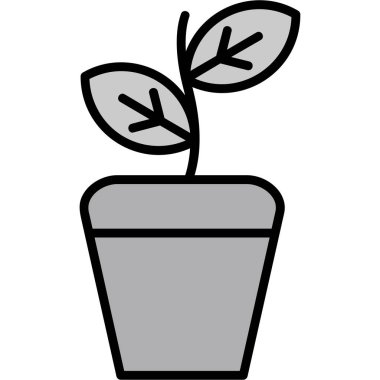 bitki simgesi, basit illüstrasyon