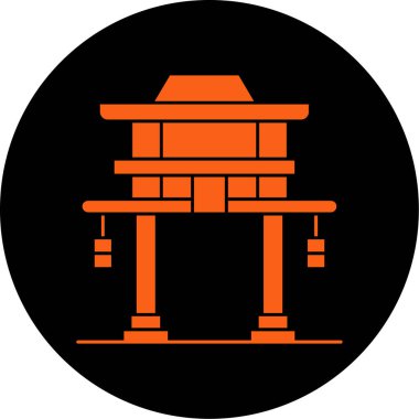 Bir bina simgesinin vektör illüstrasyonu