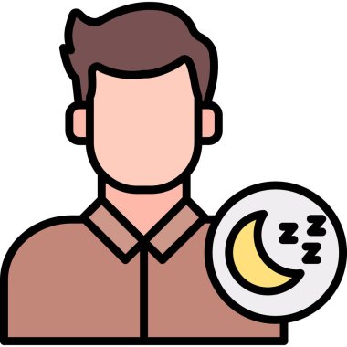 Ay simgesi olan adam, vektör illüstrasyon tasarımı