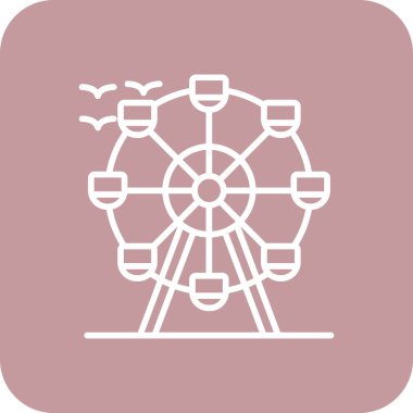 Dönme dolap simgesi modayla izole edilmiş arkaplan