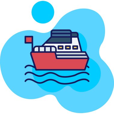 Gemi. Web simgesi basit illüstrasyon