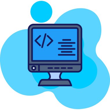 Web simgesi vektör illüstrasyonlu bilgisayar