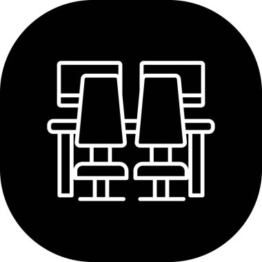 Sandalye simgesinin vektör illüstrasyonu