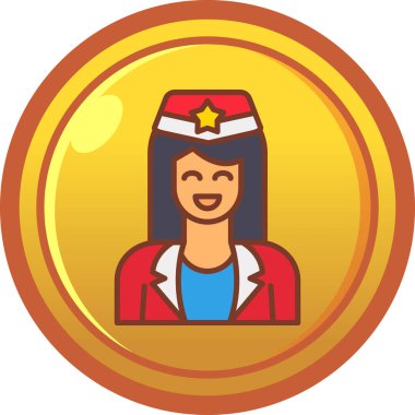 Yıldızlı bir kadının vektör çizimi