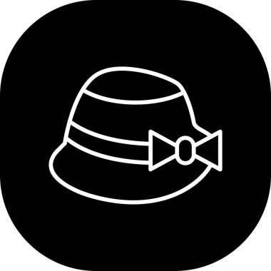Cloche şapka simgesi, vektör illüstrasyonu basit tasarım