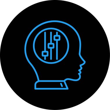 Beyin Vektörü Kabartma Simgesi Tasarımı