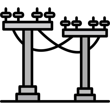 kablo köprüsü ikonu vektör illüstrasyonu