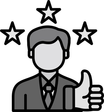 Müşteri derecelendirme simgesi, basit vektör çizimi