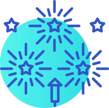 Beyaz arkaplanda izole edilmiş havai fişek simgesi. Eğlence konsepti. patlayıcı havai fişek sembolü. Renkli taslak konsepti. vektör.