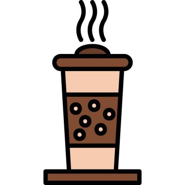 Kahve. Web simgesi basit illüstrasyon