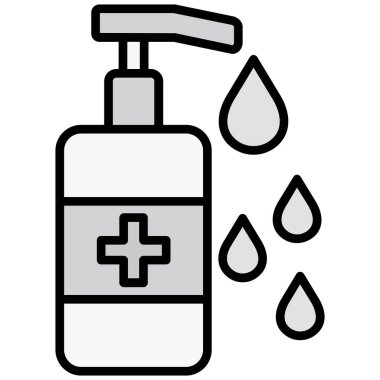 Antiseptik dezenfeksiyon ikonu. Web tasarımı için dezenfeksiyon vektör simgesinin özet çizimi