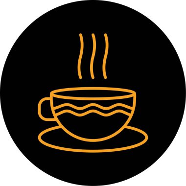 sıcak kahve fincanı simgesi, vektör