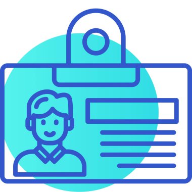 Kimlik kartı simgesi, vektör illüstrasyonu