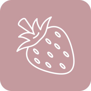 Çilekli. Web simgesi basit illüstrasyon