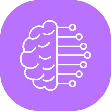 Yapay Zeka simgesi, vektör illüstrasyonu