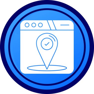 Benzersiz harita konum çizgisi vektör simgesi