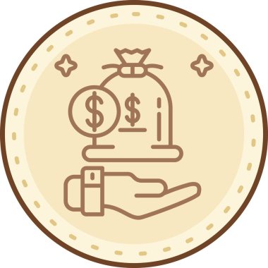 Altın sikkenin vektör simgesi.