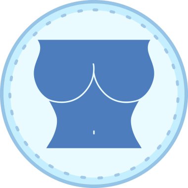 Beyaz bir arka planda, kurdeleli, resimli, vektörlü kadın göğsü..