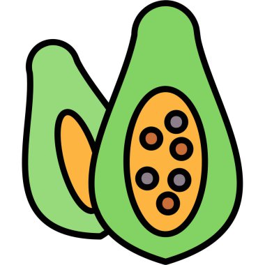 vektör çizim karikatür avokado