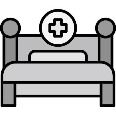 Çapraz ikonlu hastane yatağı, basit tasarım.