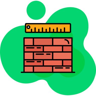 tuğla duvar web simgesi, basit vektör illüstrasyonu