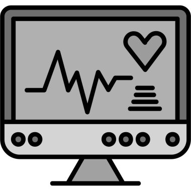 grafik simgesi, vektör illüstrasyonlu bilgisayar monitörü