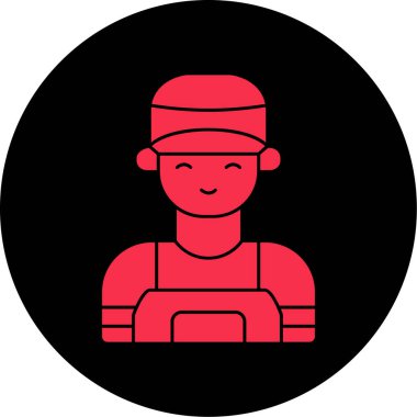 Şapkası ve eşarbı olan bir kadının vektör çizimi