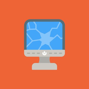 Gölge monitörlü düz ağ simgesi