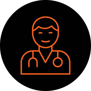 doktor vektör glyph düz biçim simgesi