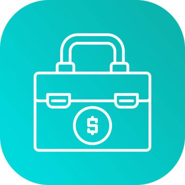 çanta para simgesi, vektör illüstrasyonu