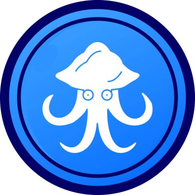 Ahtapot. Web simgesi basit illüstrasyon