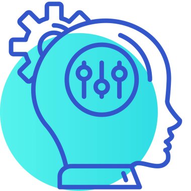 beyin yaratıcı simgesi, vektör illüstrasyonu