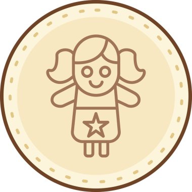 Kızım. Web simgesi basit illüstrasyon