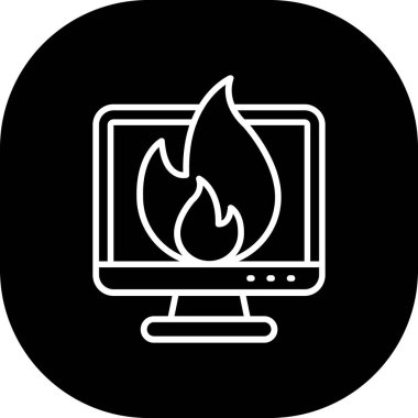 Yangın. Web simgesi basit illüstrasyon