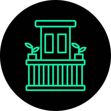 Bir bina simgesinin vektör illüstrasyonu