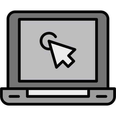 ekran simgesi vektör ana hatlı bilgisayar faresi çizimi