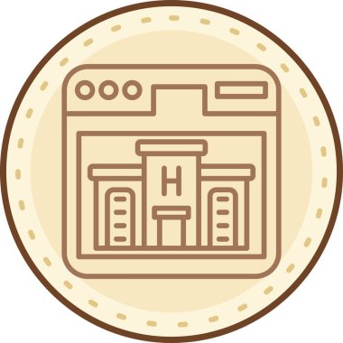 Banka. Web simgesi basit illüstrasyon