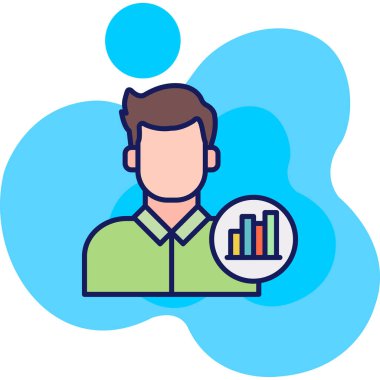 analitik iş grafiği simgesi - taslak biçimi