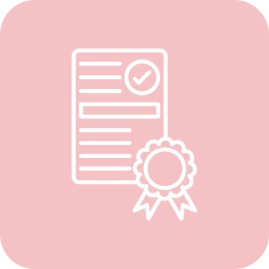 Sertifika simgesi, vektör illüstrasyonu